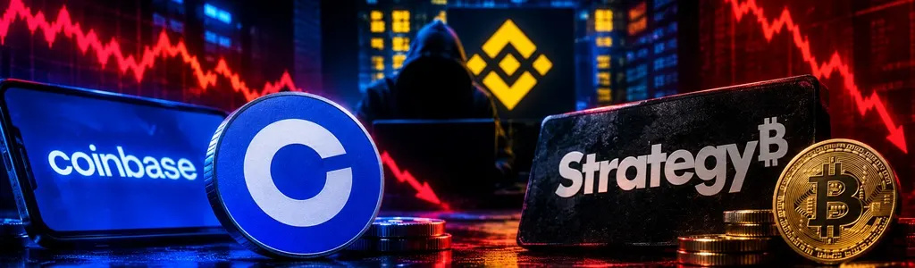 Coinbase Drops 12% And Strategy Falls 6% Amid Binance Hack