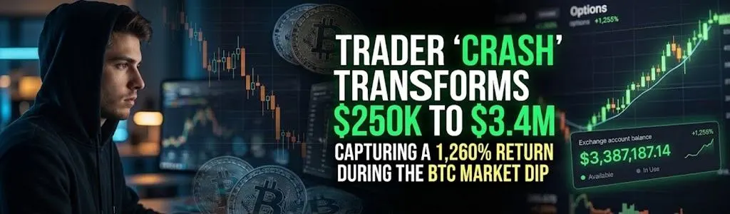 From $250K to $3.4M: Bitcoin Trader Claims Massive Gains During Market Sell-Off