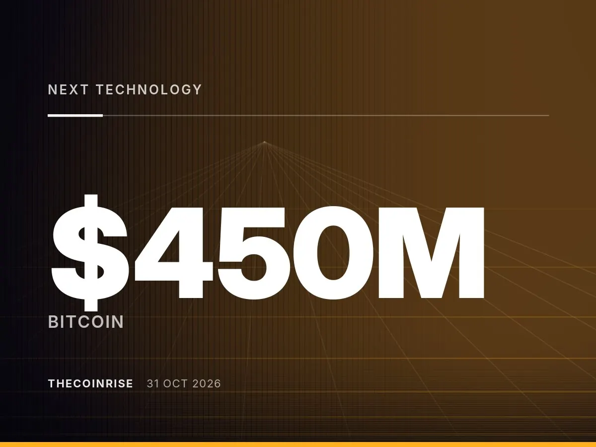 Next Technology Holding Board Approves Sale of Up to $450M in Bitcoin After Binance Hack