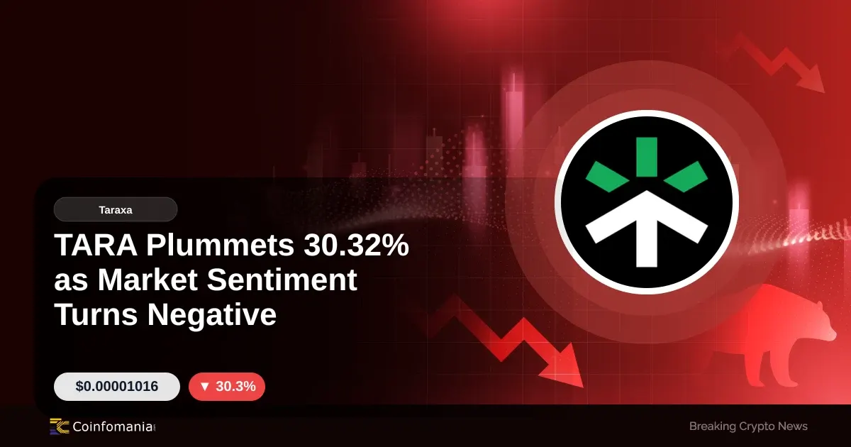 TARA Plummets 30.32% as Market Sentiment Turns Negative