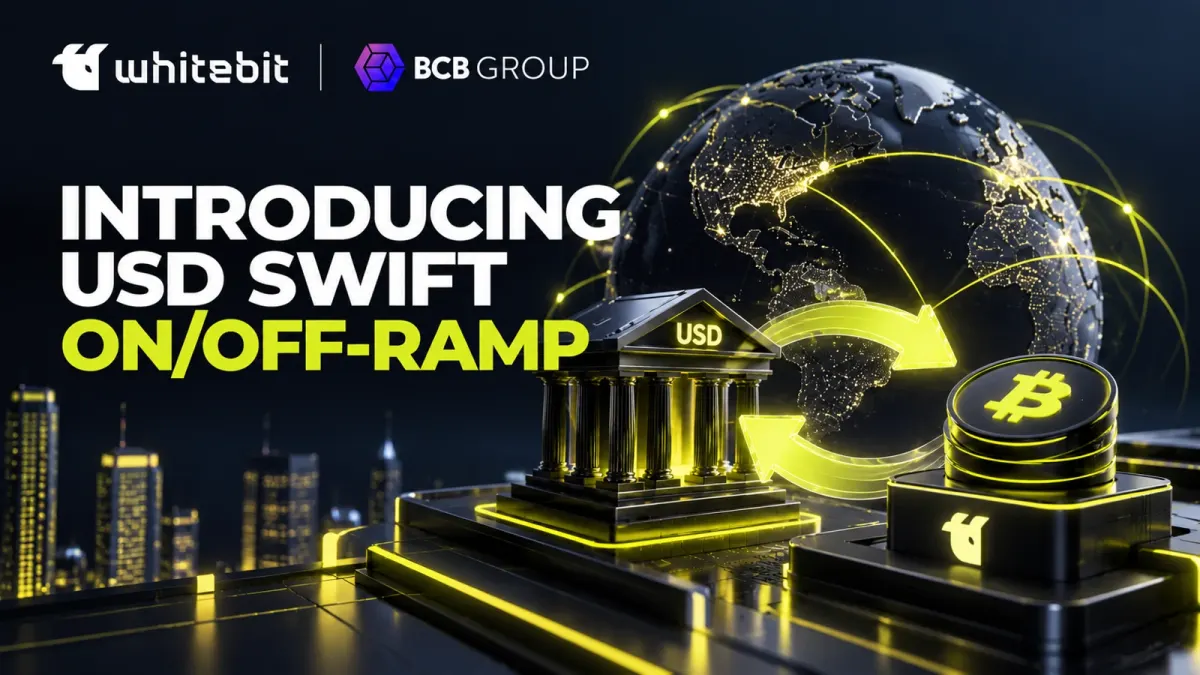 WhiteBIT adds USD SWIFT transfers for corporate clients through BCB Group partnership